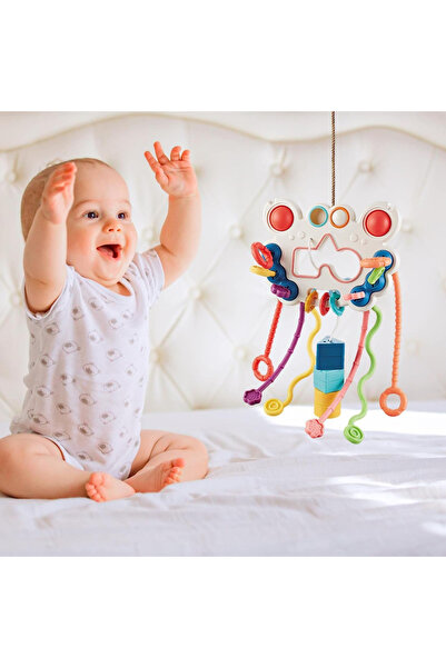 Doris Montessori Sensory Multifunctional Teething Toy for Babies Crab Multicolor