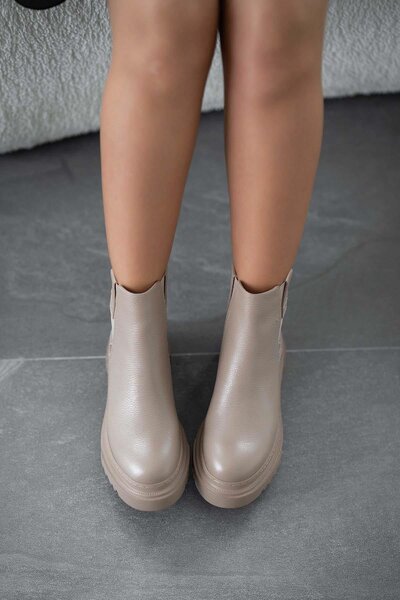 Parponi Senya elastic women's genuine leather boots mink