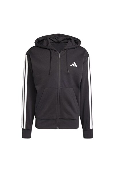 adidas Men's Black Jacket m 3S Fl Fz Hd Jd1870