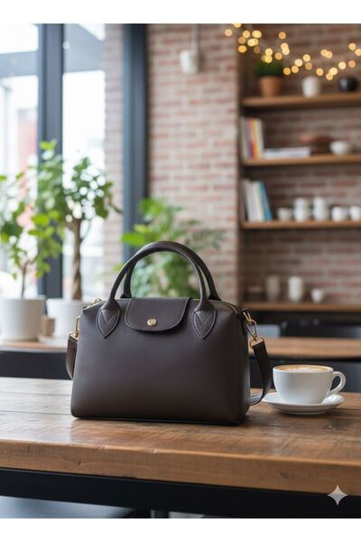 Cosser حقيبة يد وكتف نسائية صغيرة الحجم باللون البني المر