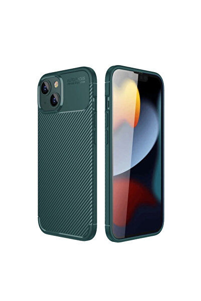 eco port iPhone 14 Case Auto Focus Carbon Cover - Dark Green