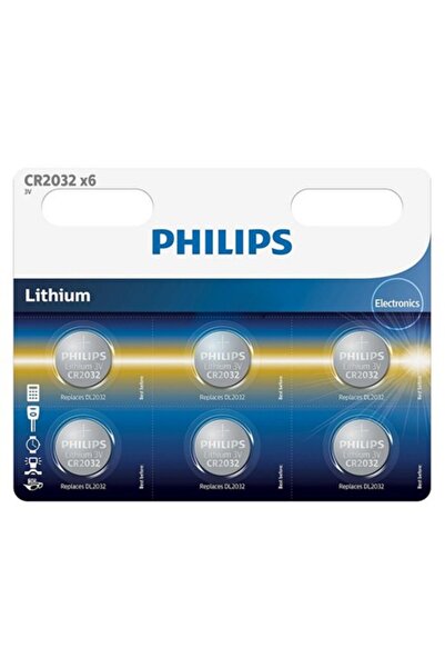 Philips Lithium Battery CR2032 6 Pieces Blister