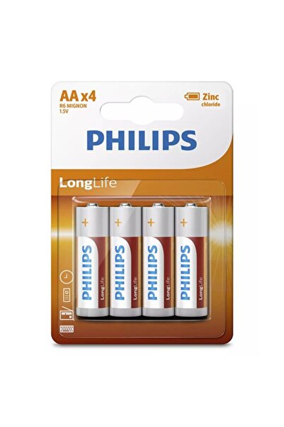 Philips Long Life Battery R6 AA Blister 4 pcs