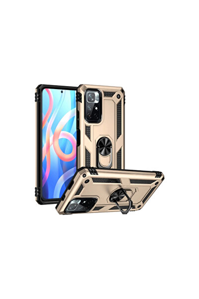 Marsilyan غطاء سيليكون مع حلقة لـ Redmi Note 11t - ذهبي