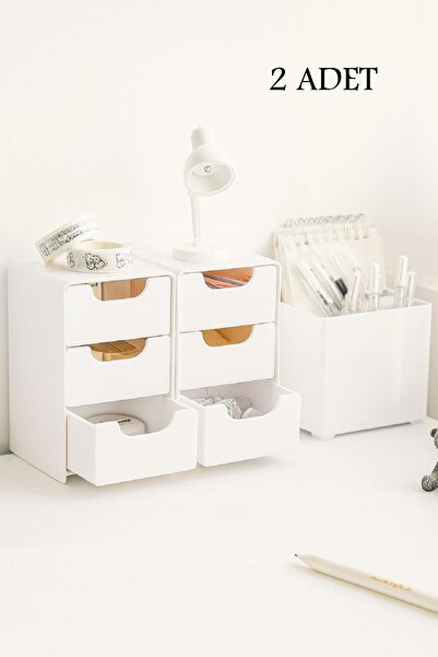 Lilya Home Tidy 2 Adet Mini Çekmece Organizer 3 Çekmeceli Çok Amaçlı Düzenley...