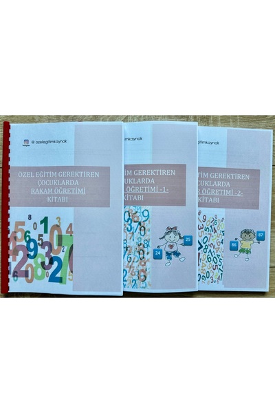 materyalağacı Rakam Sayı Öğretimi Seti özel eğitim / özeleğitim /3 kitap