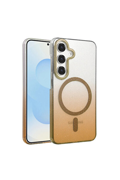 Marsilyan غطاء سامسونج جالاكسي S25 اللامع بتقنية ماج سيف - تيتانيوم صحراوي