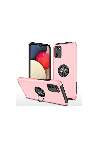 FREEDOM STOREE غطاء حماية سامسونج جالاكسي A02s مع حلقة النخبة - وردي