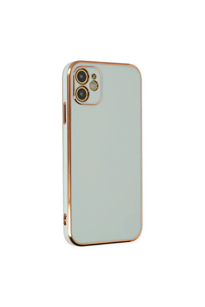 Marsilyan iPhone 12 Case Volet Silicone - Light Green