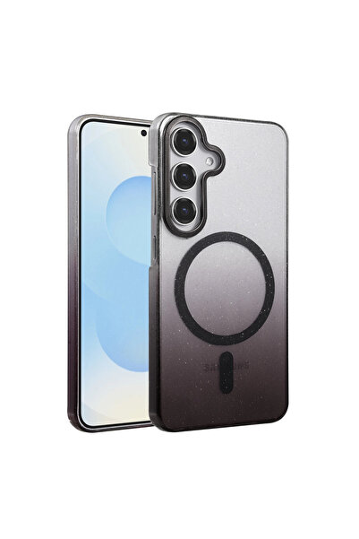 Marsilyan غطاء سامسونج جالاكسي S25 اللامع بتقنية ماج سيف - أسود