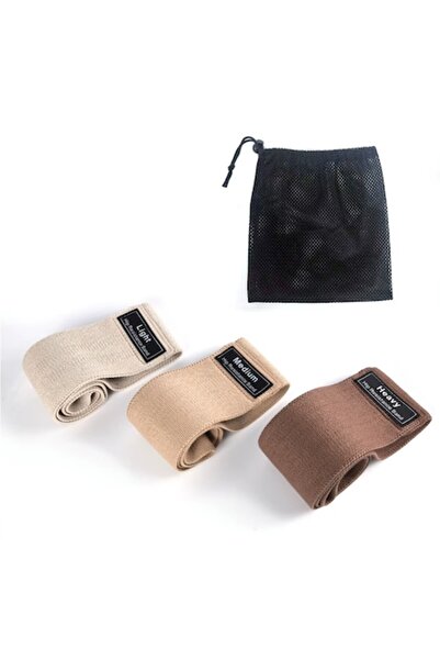 OEM Set of 3 textile resistance bands, for legs, buttocks, knees, home and gym training, yoga,