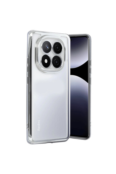 eco port حافظة ريدمي نوت 14 برو 5 جي من السيليكون مع حماية للكاميرا - فضي