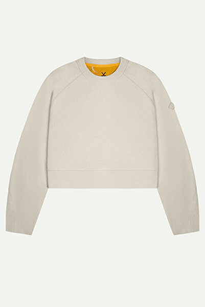 KAFT Women's Basic Regular Crop Sweatshirt - Ruvien - Bone