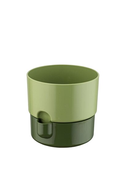 bahçe market Yuvarlak Saksı Su Hazneli Kahve 2 Lt 160*150 Mm