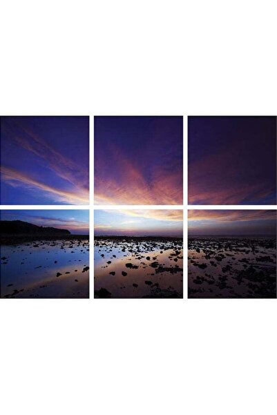 Sasb لوحة فنية جدارية بدون إطار، مكونة من 6 قطع - متعددة الألوان