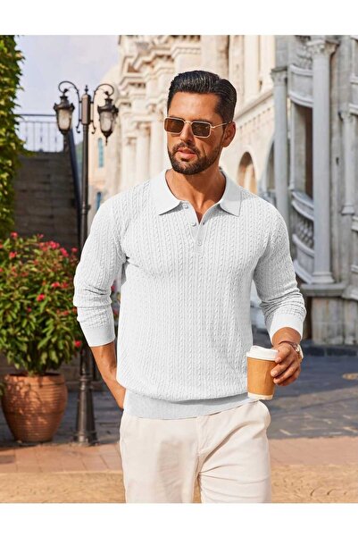 youknitwear you Metropol 100% Cotton Polo Neck Men's Knitwear Sweater