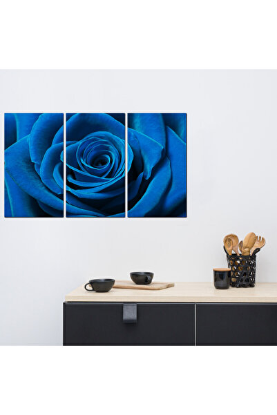 Generic Wall painting - Rose - 1511 - Divided into three pieces - Blue