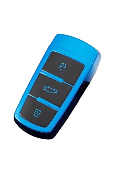 OEM Smart key cover for Volkswagen VW CC / Passat B6/B7/3C M6 - Blue (for start-stop cars)