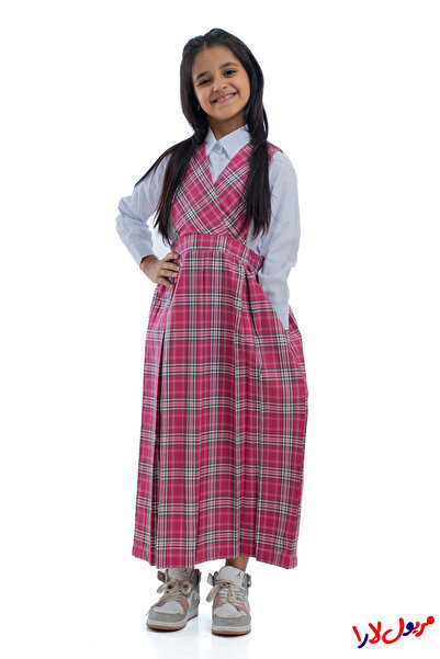 maryool lara مريول وردي كاروهات غامق رقم 5 بقصة اكس موديل X