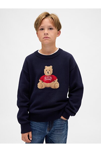 GAP Erkek Çocuk Lacivert Brannan Bear Relaxed Sweatshirt
