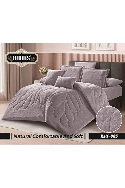 HOURS Butterfly bedspread, single and a half size, winter velvet with faux fur, 4 pieces