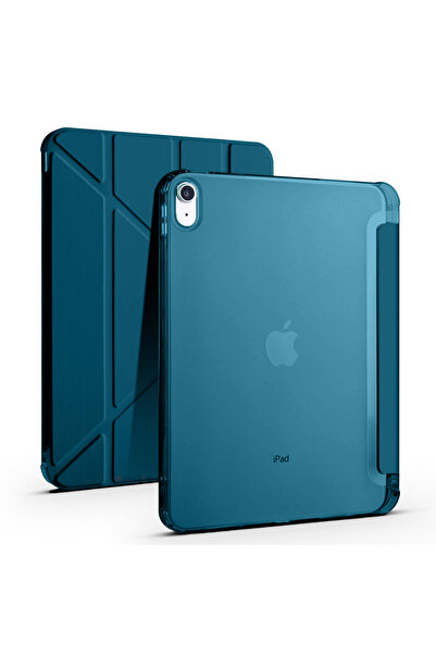 Sneezy iPad 10Th Generation 10.9 Inch 2022 Compatible Triangular Foldable Smart Case with Pen Holder Horizontal Vertical Stand