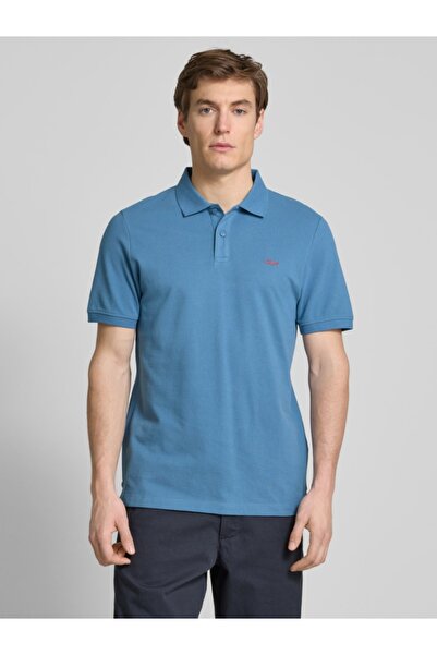 s.Oliver Men's polo shirt, 100% cotton, with logo, Light blue, 3XL