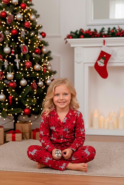 KAPİKİDS With Anniversary Concept with Gloves Suede Soft Warm-Keeping Girl's Pjamas