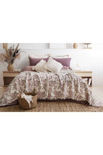 MEET MAYA NATURAL Rose Pattern Pink 7 Layer Muslin Quilt 240*260