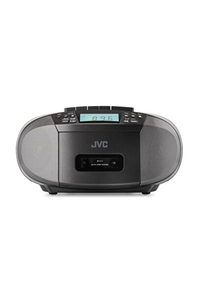 JVC RC-E444B stereo CD radio cassette player, 4W RMS, Bluetooth, USB, LCD display, clock, black