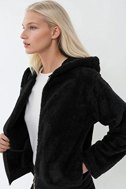 Hiccup Zippered Hooded Plush Jacket
