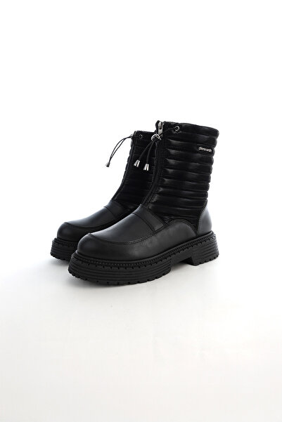 Pierre Cardin Women's Pc-54153 Quilted Boots with Front Zipper - Black