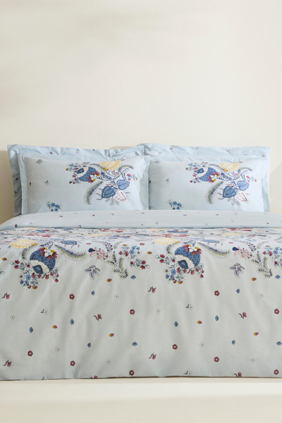 Karaca Home Seliya %100 Pamuk Tek Kişilik Nevresim Takımı Mavi