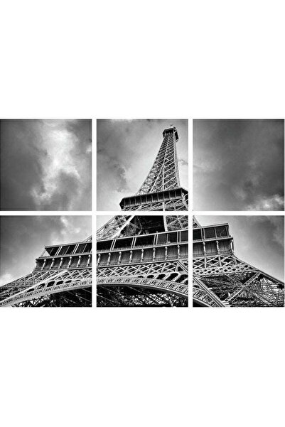 Drub Alabdaa لوحة جدارية من 6 قطع بدون إطار لبرج إيفل من SASB، متعددة الألوان