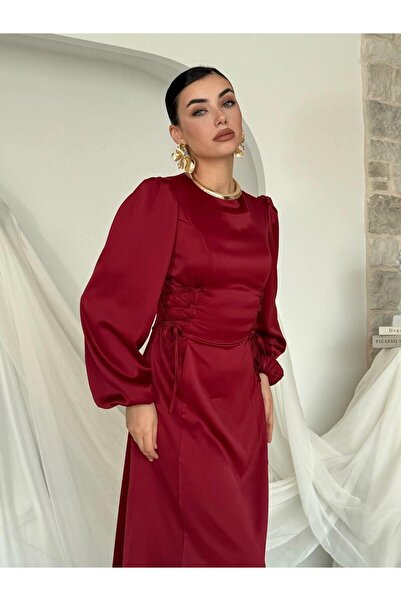 Lady Pixie Women's Rope Detailed Satin Midi Dress