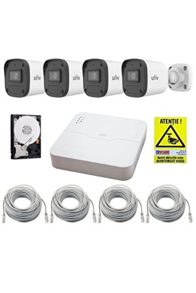Uniview UNV IP Surveillance System - 4x 4MP Outdoor Cameras, 4-Channel NVR, 1TB HDD