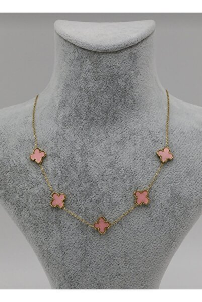 GUNESTAKI Gold Sugar Pink Steel Necklace