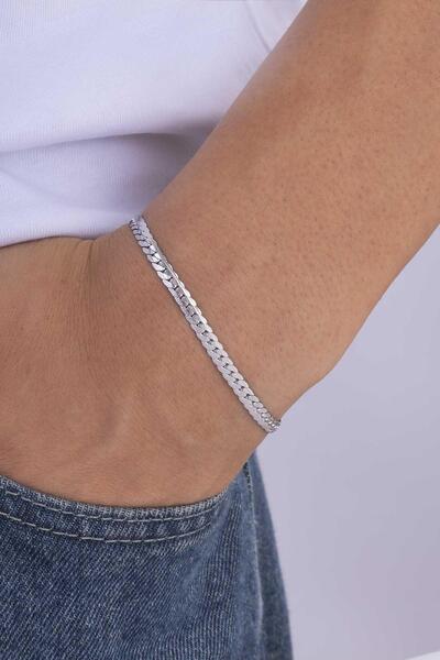 Gümüş Pazarım Fish Scale Steel Men's Bracelet