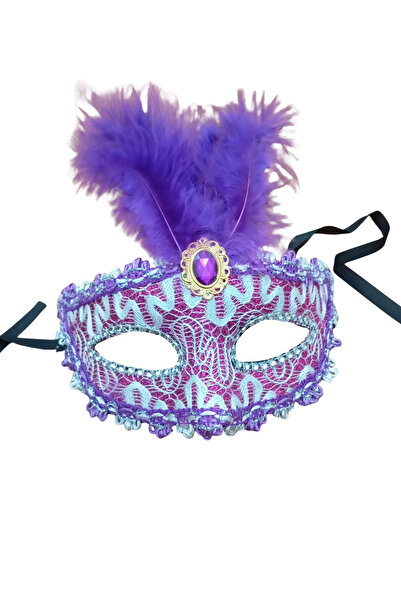 Nana & Mayka Moda Stone Purple Party Mask – Handmade, Carnival & Masquerade Accessory Unisex