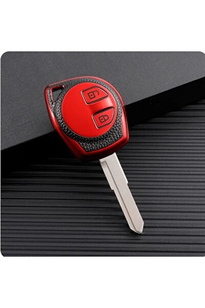 OEM Car key cover, black with red edge, matte TPU silicone – Suzuki Celerio/Liana/Swift/Splash/Alto