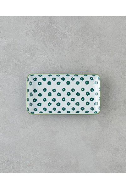 English Home Plantopia Porcelain Boat Plate 17X10 cm White - Green (17.11.2025)