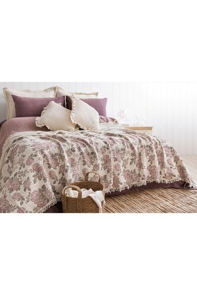 MEET MAYA NATURAL Rose Pattern Pink 7 Layer Muslin Quilt 240*260