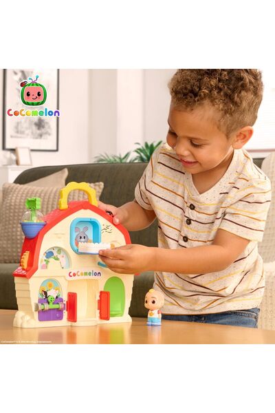 Cocomelon JJ Musical Barn Playset - Battery Operated, 8 Sensory Features, Figurine & Carry Case