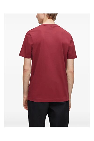 BOSS Men's Regular Fit Short Sleeve Solid Crew Neck Red T-Shirt 50468347-602