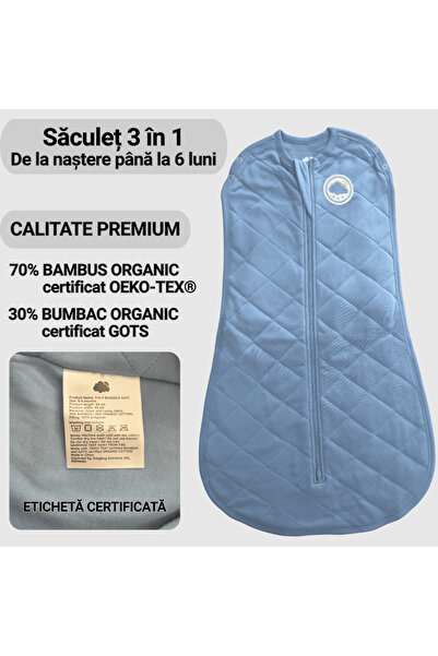 Miriboo Baby Changing System, Convertible, 0-6 Months, 1 TOG, PREMIUM Bamboo, Temperature Indicator