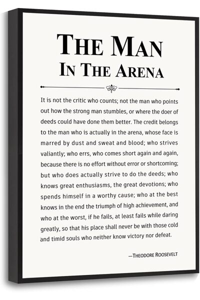 Today Idea Inspirational Canvas Wall Art – "Man in the Square", 12×16 in, White