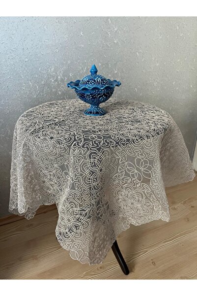 BRL ÇEYİZ HOME Fiskos Masa Örtüsü Tül Güpürlü Çeyizlik
