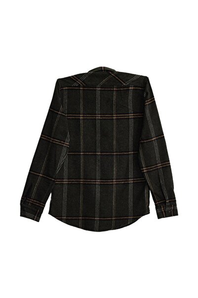 Tudors Men's Slim Fit slim fit checkered pocket khaki lumberjack shirt