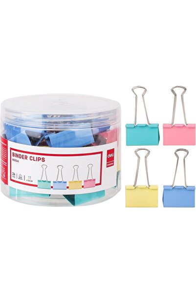 Deli Binder Clips, 41 mm Size, Assorted