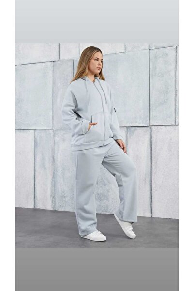 Major Kadın Eşofman Takımı 3 İplik Oversize Fermuarlı